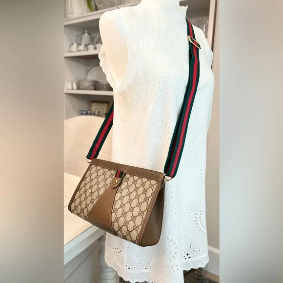 Brown Patterned Shoulder Bag - Picture 1 of 16